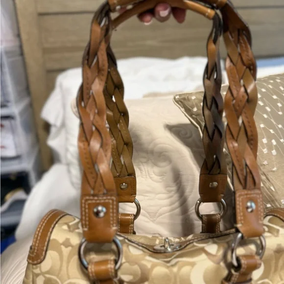 Coach Chelsea Optic Signature Jacquard/Leather Satchel - Picture 10 of 13